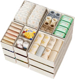 Cotton Linen Drawer Organizer for Baby Clothes, 12-Pack Multi-Size Nursery Dresser Dividers
