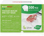 Bonsenkitchen Vacuum Sealer Bags, 50 Quart 8" x 12" Precut Food Sealer Bags, Commercial Grade, BPA Free, Heavy Duty, Customized Size Vacuum Bags for Vac Storage, Meal Prep or Sous Vide Cooking, VB12