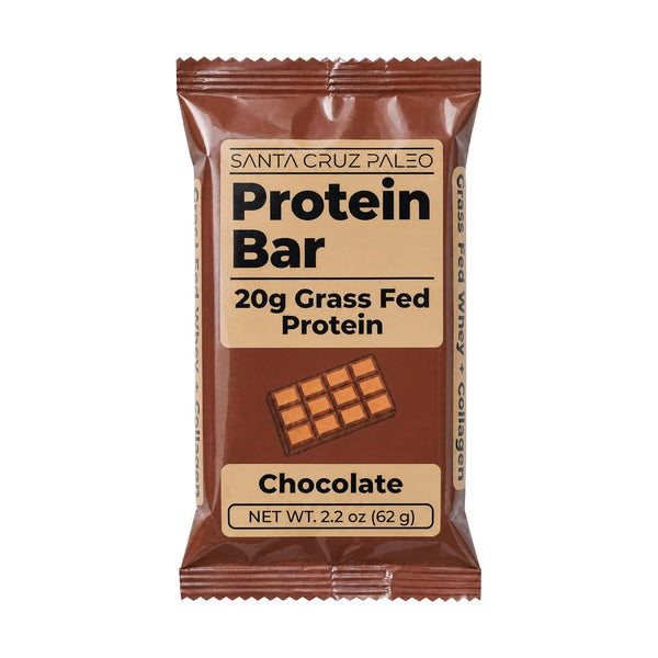 Grass-Fed Whey and Collagen Protein Bar, 20g Protein, Chocolate Flavor, Pack of 10