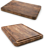 Charleston End Grain Acacia Wood Cutting Board for Home or Commercial Use