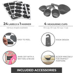 48-piece kitchen storage container set with lids and accessories