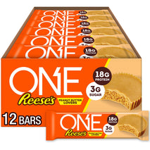 one protein bars reese's peanut butter lovers gluten free 18g protein 3g sugar 12 count
