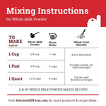 Hoosier Hill Farm 100% Hormone-Free Whole Milk Powder, 1 Pound, US Product, Non-Refrigerated