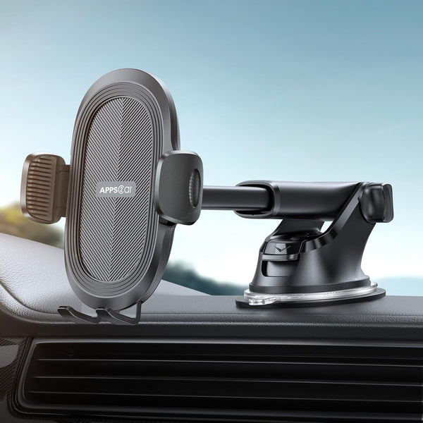 APPS2Car Car Phone Mount with Suction Cup, Universal Windshield Dashboard Holder with Sticky Gel Pad, Compatible with iPhone 17/16/15/14/13, Samsung, Most Smartphones