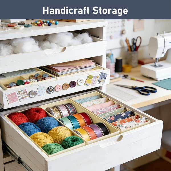 Beige Non-Woven Fabric Drawer Organizer Set of 12