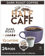 Half Caff Dark Roast Coffee Pods, 100 ct, Single Serve Pods, 100% Arabica, Keurig Compatible