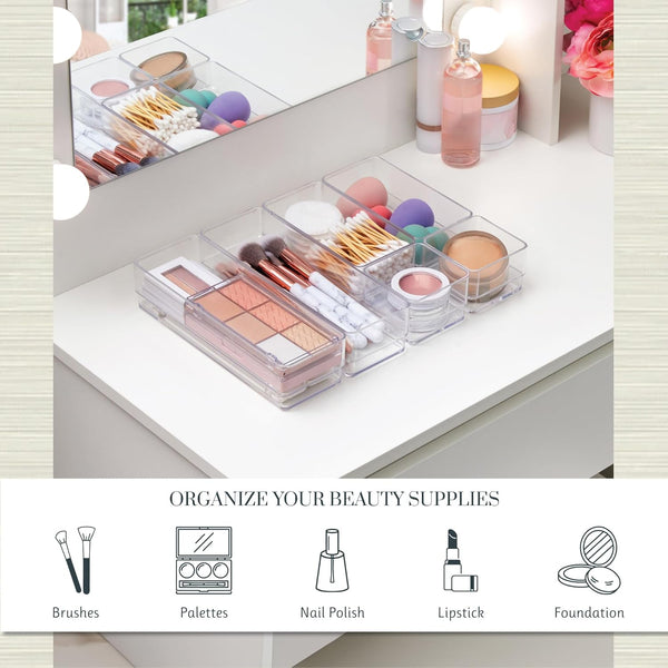 STORi SimpleSort Drawer Organizer Bins 6 pc Set for Bathroom and Desk Storage