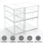 Clear Stackable Acrylic Drawer Makeup Organizer Set of 2