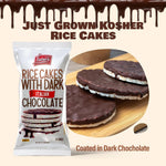 Dark Chocolate Rice Cakes, Kosher Certified, Dairy Free, Gluten Free Snack Pack Of 3