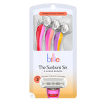 Billie 3-blade disposable razors for women - Malibu set, 3 razors, flexible head, aloe shave soap, matte rubber handle, travel ready