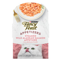 Purina fancy feast wild alaskan salmon appetizer grain free wet cat food topper 1.1 oz trays pack of 10