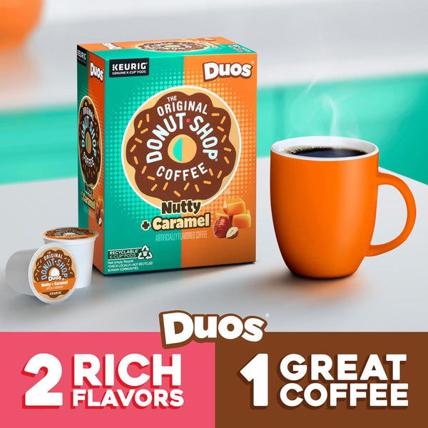 The Original Donut Shop Duos Nutty + Caramel Coffee Keurig K-Cup Pods 60 Count
