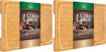 Extra Large Bamboo Cutting Board with Juice Groove and Handles for Kitchen