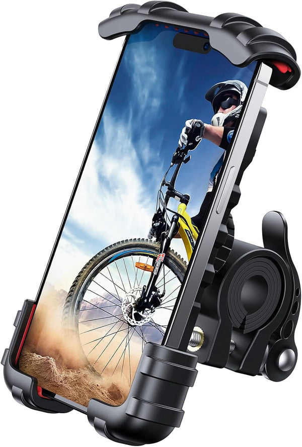Lamicall Bike Phone Holder, Motorcycle Mount - Motorcycle Phone Holder, Handlebar Cell Phone Clamp, E-Bike Scooter Phone Clip for iPhone 17 Air Pro Max, 16 15 Plus, S20, 4.7 to 6.8" Smartphones