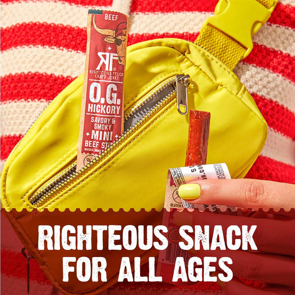 Righteous Felon Mini Meat Sticks, 100% Grass-Fed Beef, 24 Count