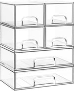 Clear Acrylic Stackable Storage Drawers for Bathroom, Kitchen, and Vanity