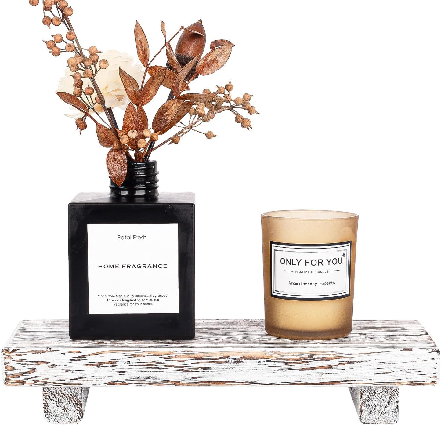 Small Wood Tray Pedestal Stand Farmhouse Bathroom Decor Decorative Wooden Riser Kitchen Soap Dish Holder for Vanity, Counter, Sink, Brown - Rayz Mart