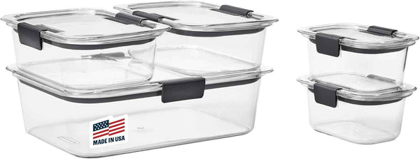 Rubbermaid Brilliance BPA Free 44-Piece Food Storage Containers Set Airtight Leak-Proof with Lids for Meal Prep Lunch and Leftovers