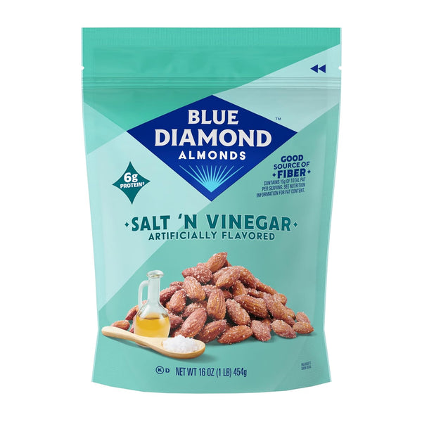 Blue Diamond Low Sodium Lightly Salted Snack Almonds 16 Oz Resealable Bags - Pack of 1
