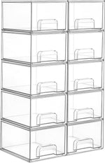 Clear Stackable Storage Drawers for Home Organization
