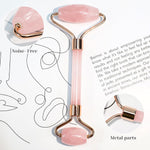 BAIMEI IcyMe rose quartz jade roller and gua sha for radiant skin, redness reducing self-care tools for men and women