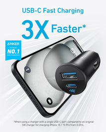 Anker 30W 2-Port USB-C Car Charger for iPhone and Samsung