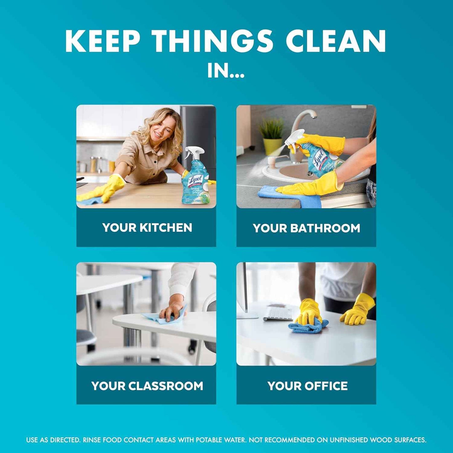 Lysol All Purpose Cleaner Spray, Multi-Purpose Disinfecting Spray, Kitchen & Bathroom Cleaner, Coconut & Sea Minerals Scent, 32 Fl Oz