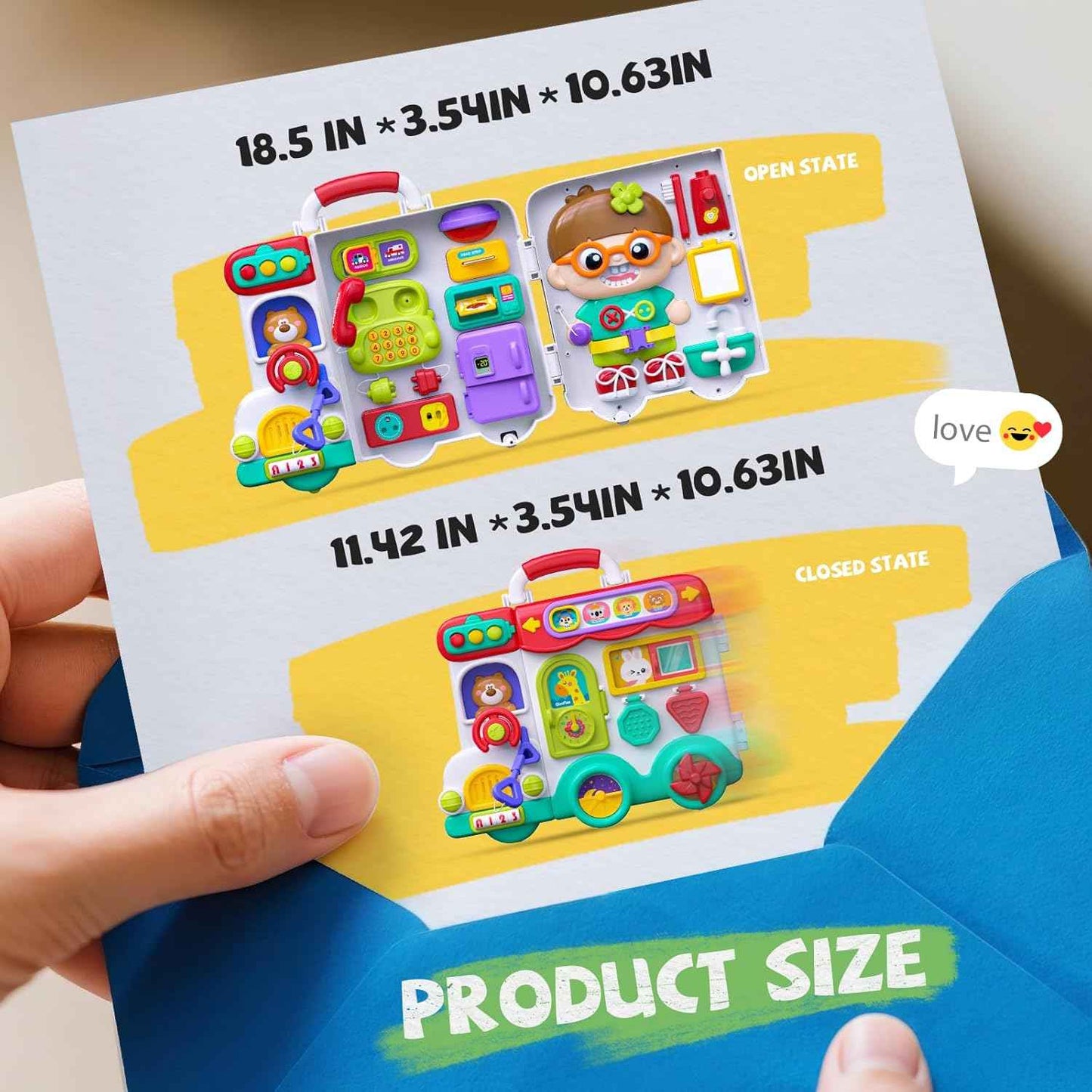 54-in-1 English & Spanish Busy Board Montessori Toys Gift for 1 2 Year Old Boys, Educational Montessori Toddler Boys Toys, Christmas Toys Gifts Toy for 1 Year Old Boy,1 2 Year Old Boy Toys Gifts
