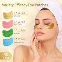 24k Gold Under Eye Patches, 40 Pairs Eye Mask for Dark Circles, Puffy Eyes