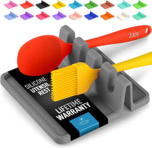 Silicone Utensil Rest with Drip Pad for Multiple Utensils, Heat-Resistant, BPA-Free Spoon Rest & Spoon Holder for Stove Top, Kitchen Utensil Holder for Spoons, Ladles, Tongs & More - by Zulay