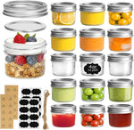ComSaf Mini Mason Jars 4oz - 8 Pack, Regular Mouth Mason Jar with Lids and Seal Bands, Small Glass Canning Jar for Spice, Jam, Honey, Jelly, Dessert, Shower Wedding Favors, DIY Candles Decor