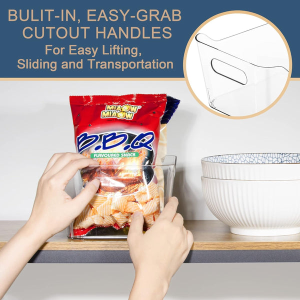 12 Pack Clear Plastic Storage Bins for Home and Office Organization