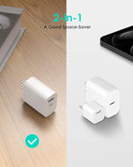 4-pack USB-C charger block with PD 20W and QC 3.0 ports for multiple devices