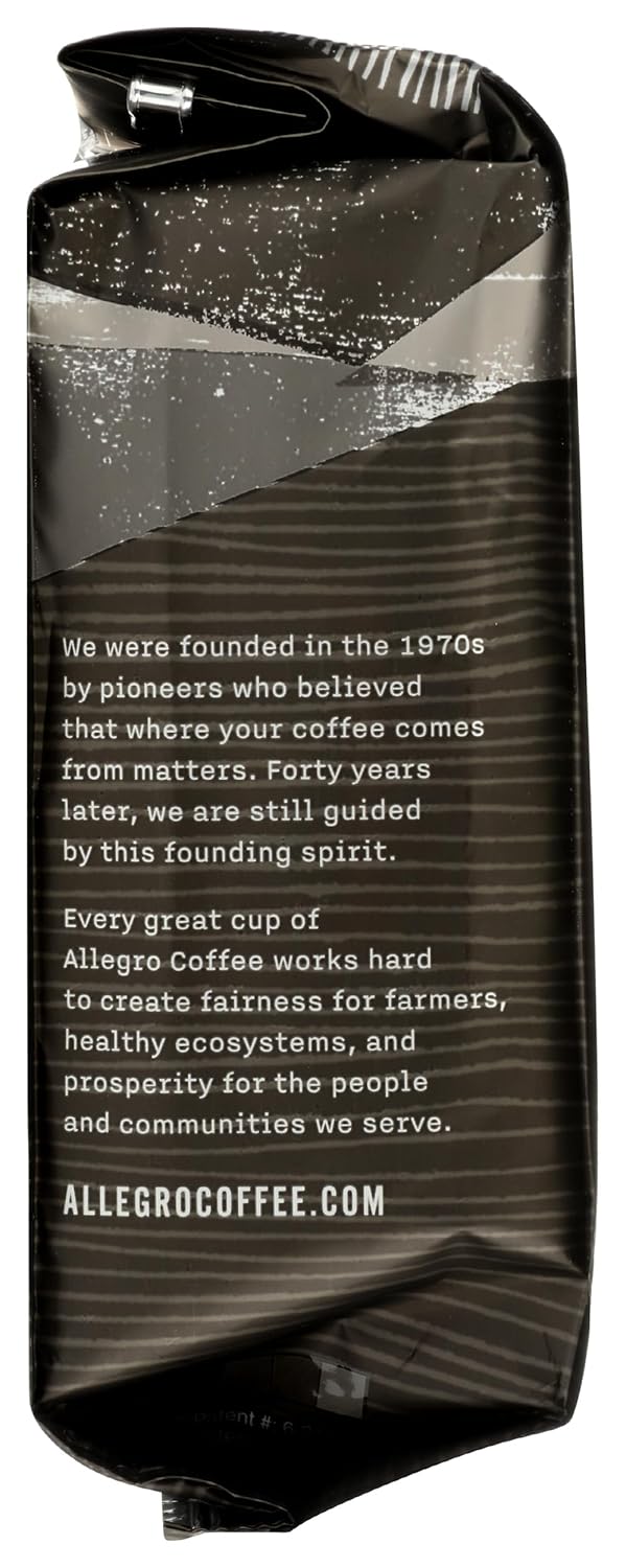 Whole Foods Market Allegro Coffee Decaf Organic Italian Roast Ground Coffee, 12 Ounce Bag