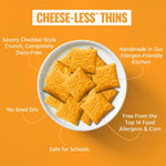 Every Body Eat Gluten Free Crackers, Cheese-Less – Healthy Snacks, Vegan Cheddar Style Crackers, Dairy Free, Seed Oil Free Snack Crackers (Pack of 2), 4 oz Bags