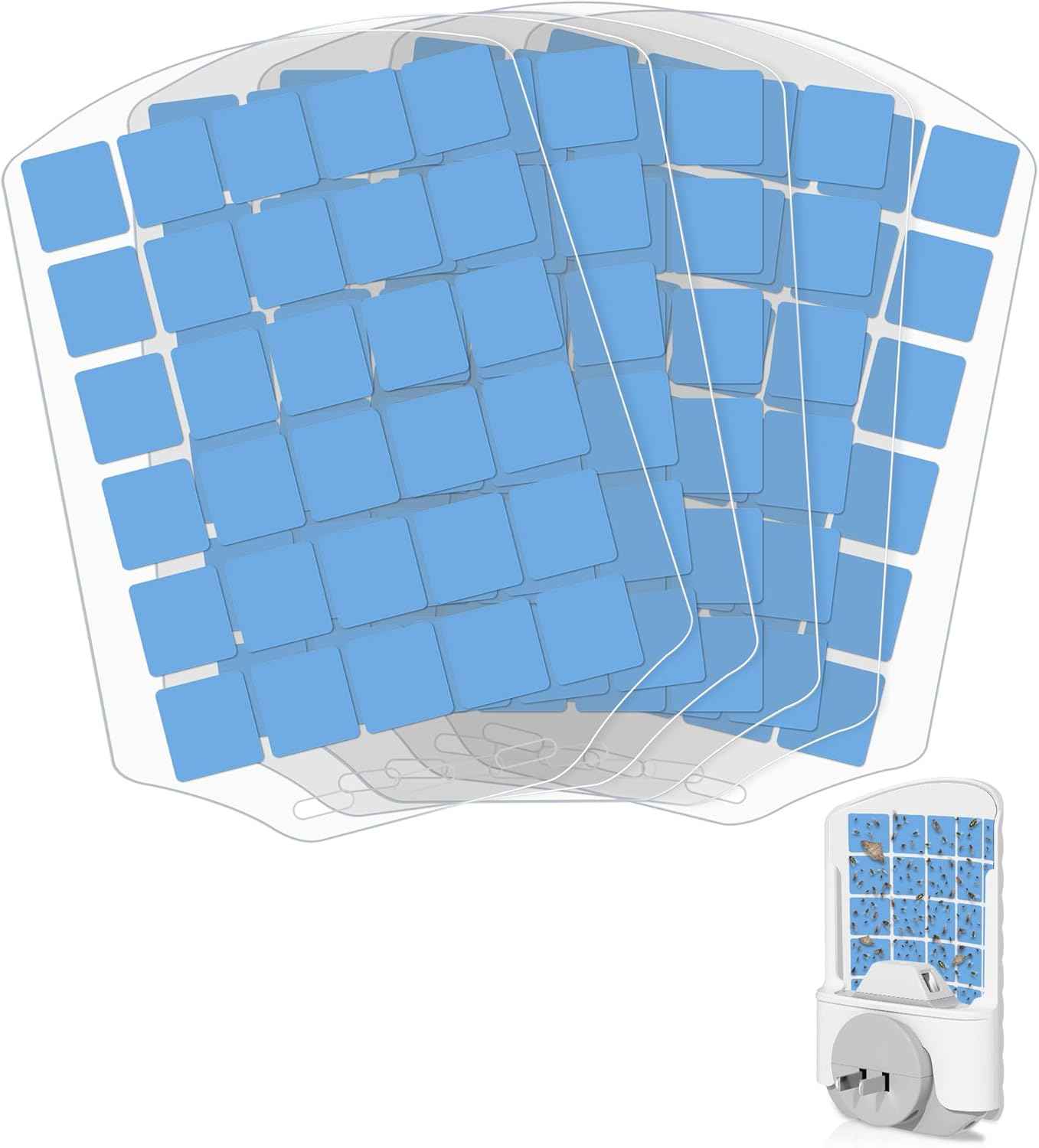 Flying Insect Trap for Indoors, Bug Killer Light Trap for Fruit Flies, Gnats, Moths, and Houseflies, 1 Device + 4 Refills, Best Fly Traps for Home, Kitchen, Bedroom, Plant Area, Garages