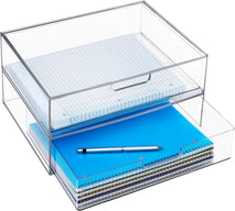 STORi STAX Plastic Stackable Organizer Drawers Set of 2 Clear Made in USA