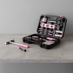 Amazon Basics 142-Piece Household Tool Kit for Home Repair, Hand Tools with Storage Case, 13.39 x 9.25 x 2.95 inch, Pink