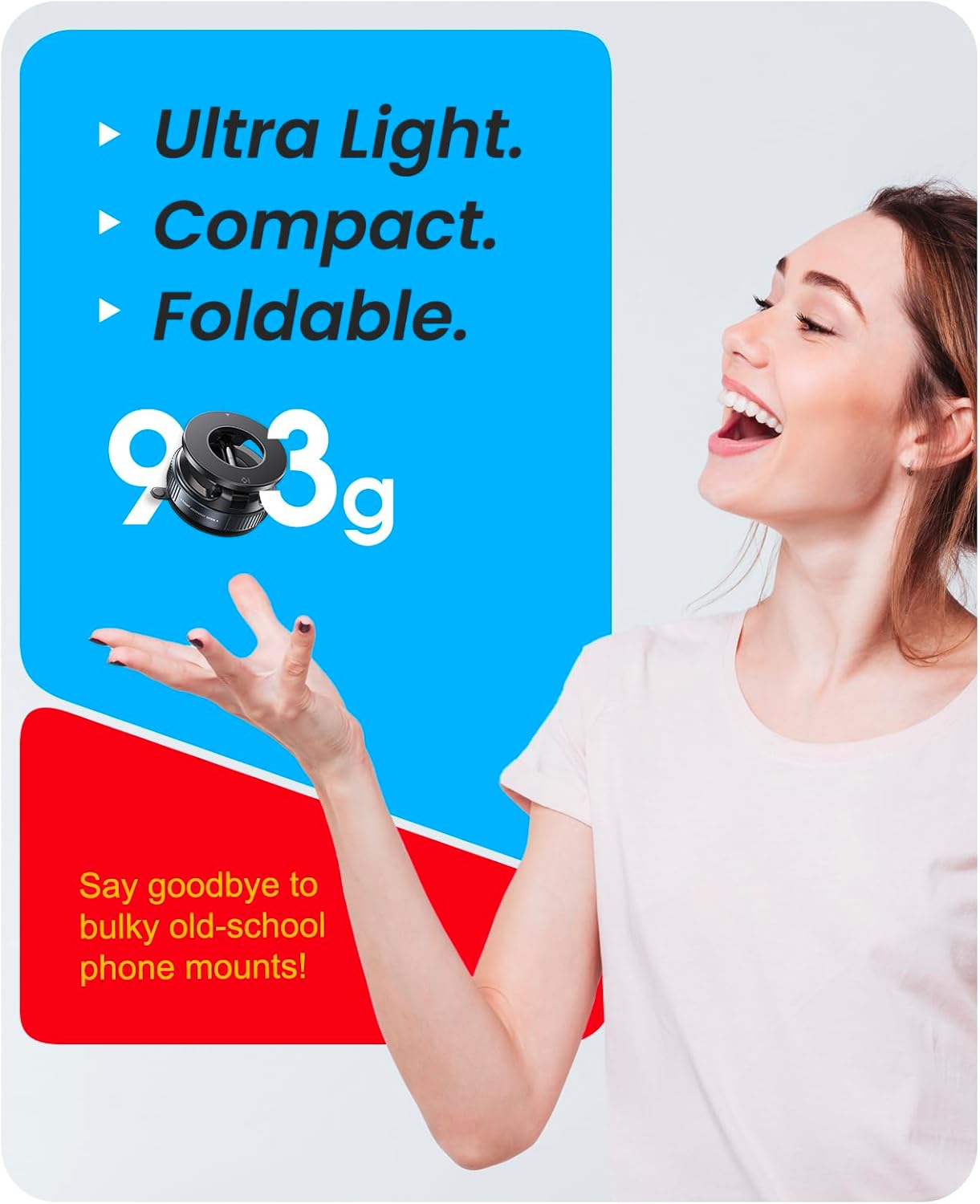 Magnetic Suction Cup Phone Mount for Magsafe, 360° Adjustable Magnetic Car Phone Holder, Pocket Size Foldable Car Mount, Cell Phone Holders for Your Car for iPhone 17 16 15 14 13 12 Series