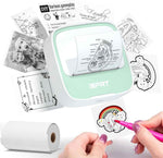iDPRT Portable Sticker Maker Machine with 1 Roll Sticker Paper, Mini Printer Efficiently and Quickly, Thermal Printer for Study Notes, Pictures, DIY, Label, Free App with Multiple Templates, Grey