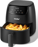 COMFEE' Compact 2.1 Quart Air Fryer with 12 Presets Menu Options, Adjustable Timer & Temperature Control 180-400 degrees F, Dishwasher-Safe Nonstick Fry Basket