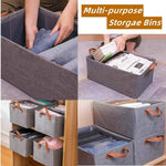 3-pack Large Capacity Storage Bins, Foldable Closet Organizer System for Clothing, Sheets, Toys, and Books