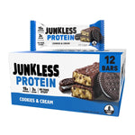 JUNKLESS Protein Bars Variety Pack with 4 Flavors and 12 Bars