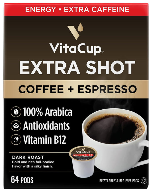 VitaCup Organic Keto Coffee Pods, Single Serve Compatible with Keurig K-Cup Brewers, 16 Count
