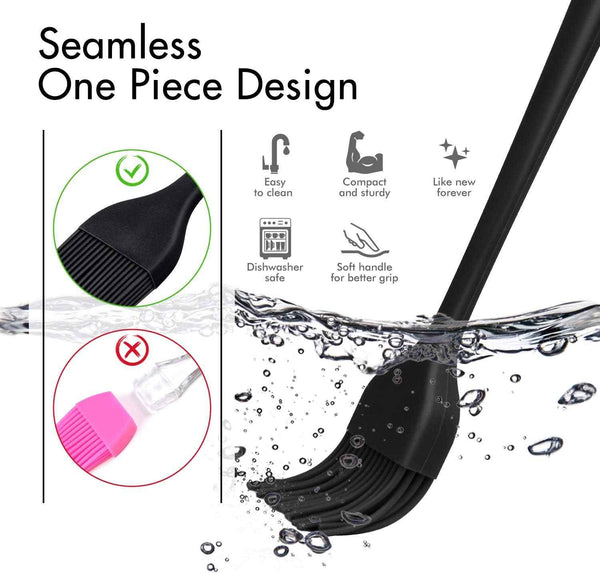 600℉ Heat Resistant Basting Brushes, BPA Free Silicone Pastry Brush for BBQ Grill Barbecue Baking Kitchen