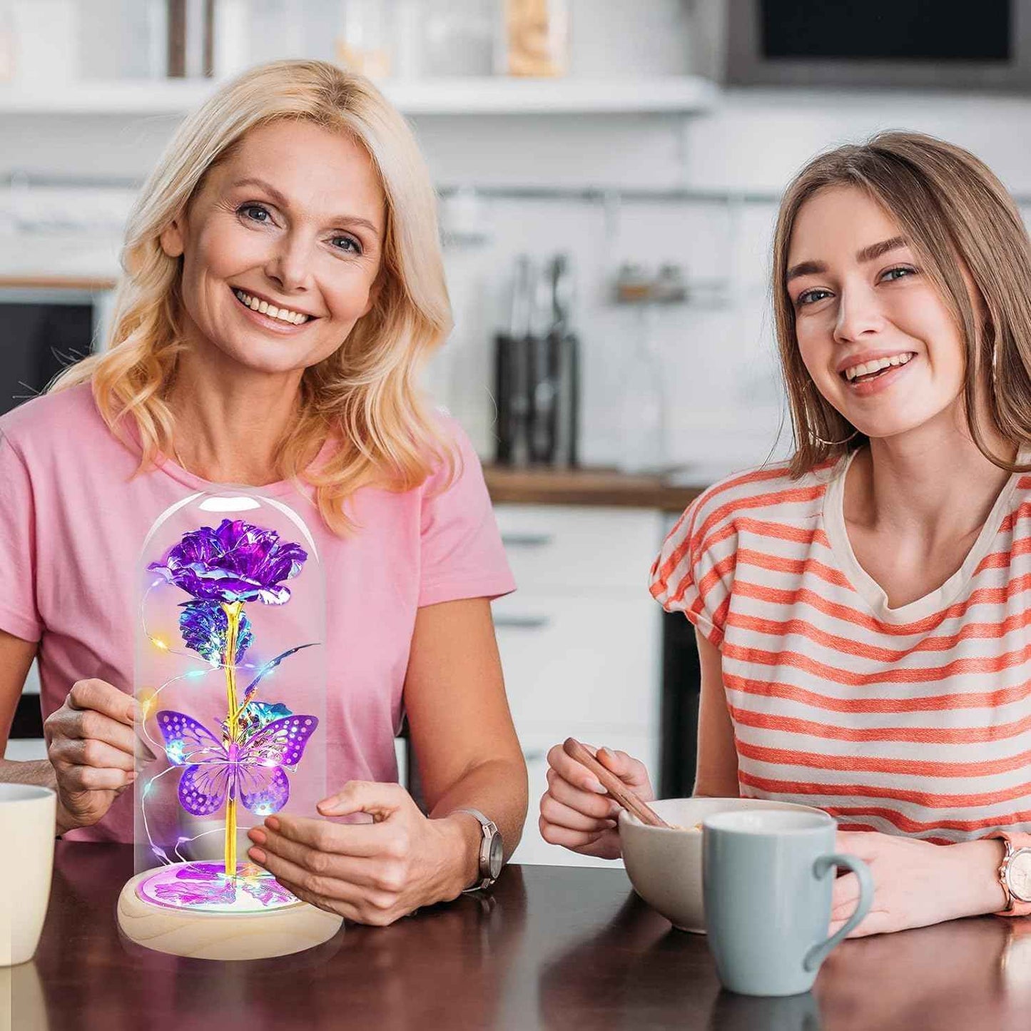 Valentines Day Rose Gifts for Her,Valentines Day Flowers Gifts for Mom Women Girlfriend,Birthday Gifts for Women,Valentines Gifts for Wife,Purple Butterfly Rose Gifts for Valentine's Day Anniversary