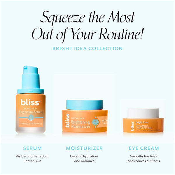bliss vitamin c tri-peptide brightening barrier boost complex 15% radiant firm skin anti-aging face serum 1 fl oz