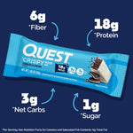 Quest Nutrition Crispy Cookies & Cream Hero Protein Bar, 12 Count, Gluten Free, Keto Friendly