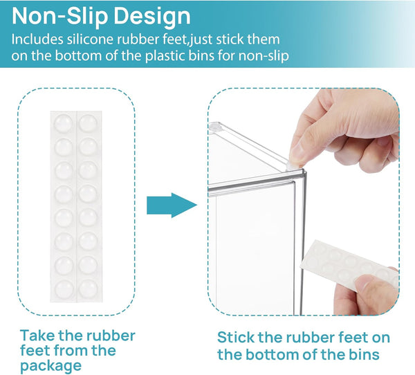 Vtopmart 7.6" Clear Stackable Storage Drawers, 4 Pack Plastic Organizers for Home Organization