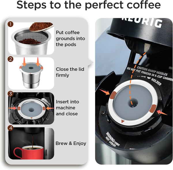 Reusable K Cups and Coffee Pods for Keurig 2.0 and 1.0 Coffee Makers